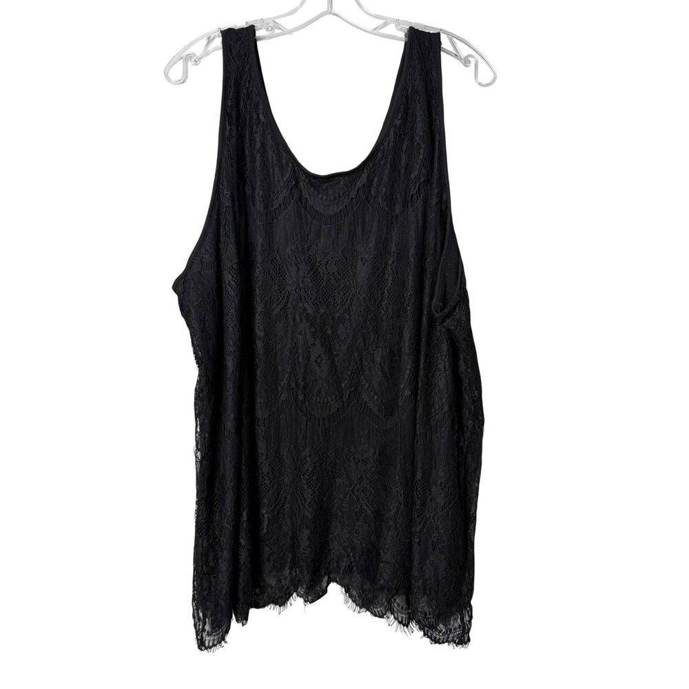 Maurices Lace Tank‎ Womens Plus Size 4X Black Romantic Goth Whimsigoth Lined